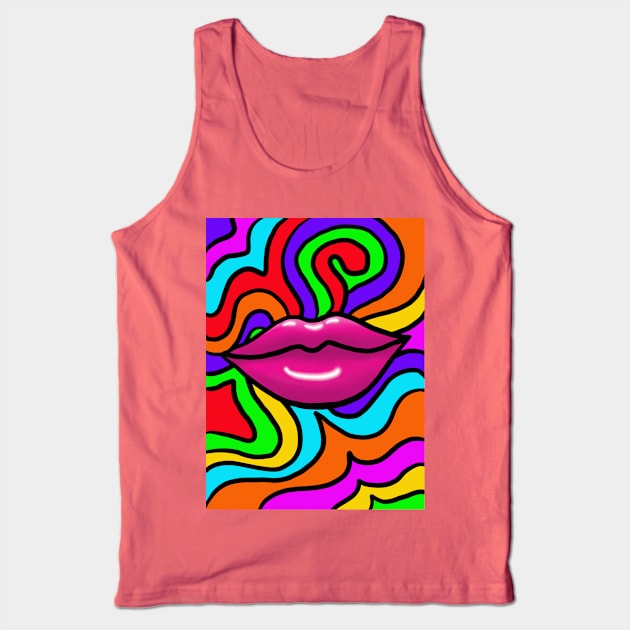 Psychodelic Lips Tank Top by BoonieDunes